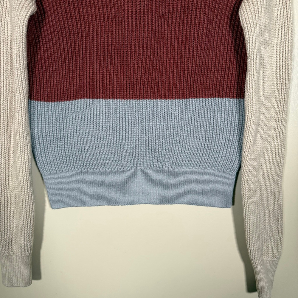 Faherty Women’s Cozy Cotton Crew Color-block Granola Fisherman Sweater Small - Picture 8 of 10